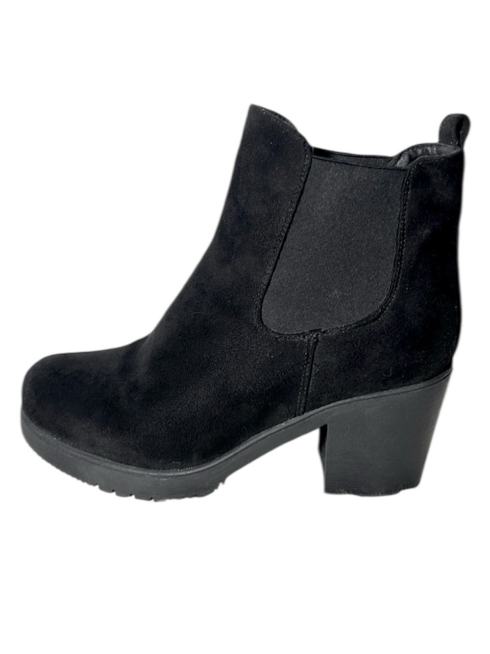 Dream Pairs Chunky Black Slip In Chelsea Sock Boots Fall Winter - Women’s 9